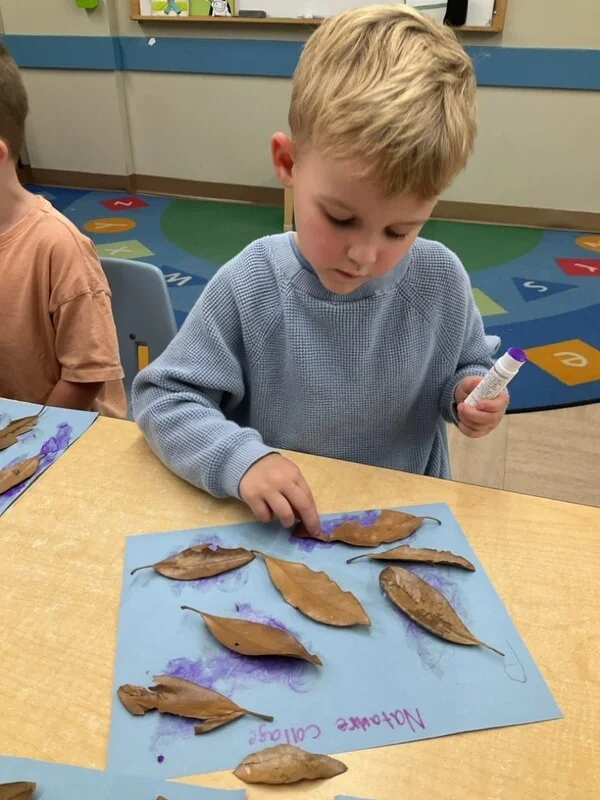 pre-kindergarten children use creativity and motor skills with Primrose curriculum