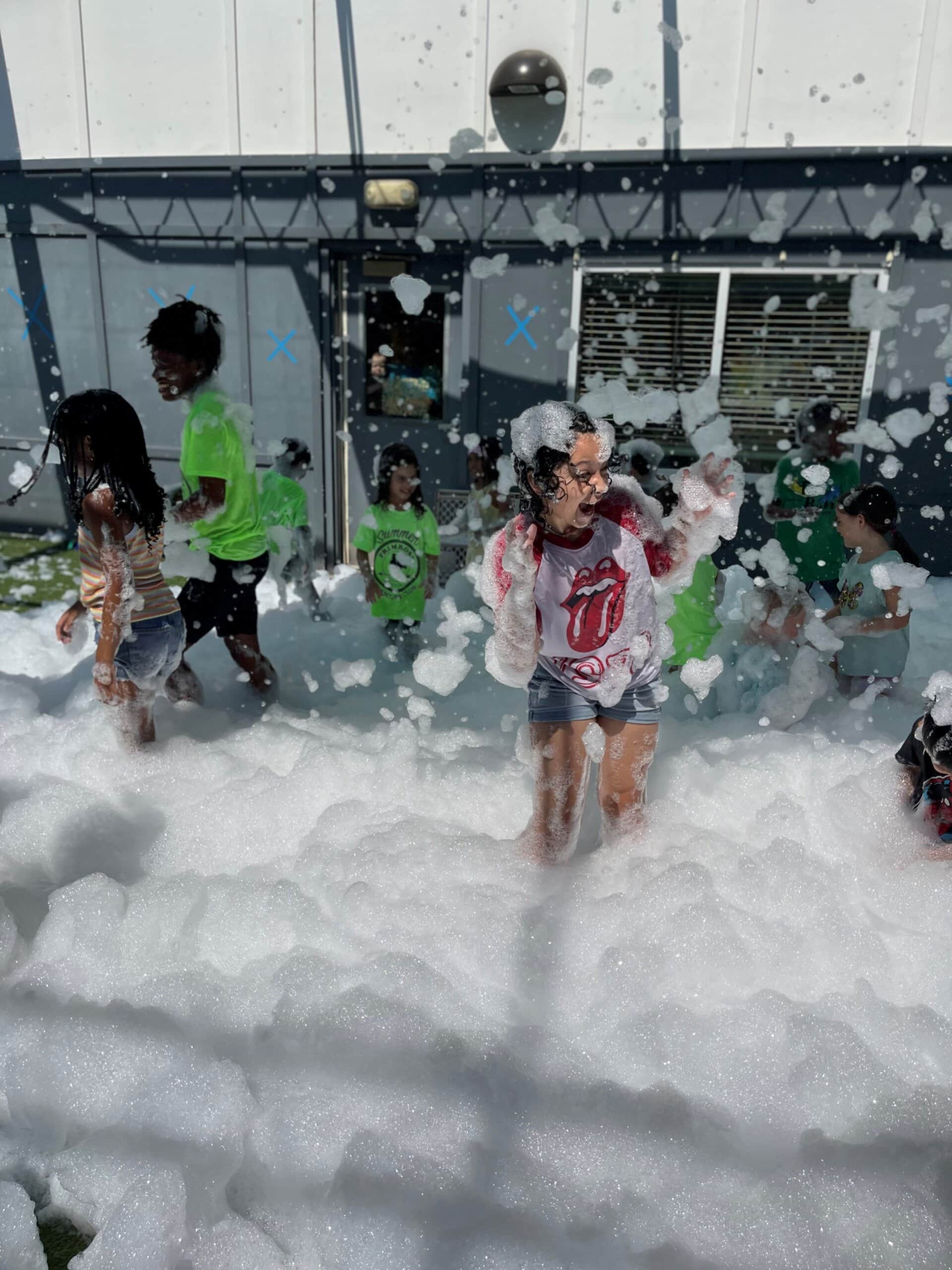 children in foam