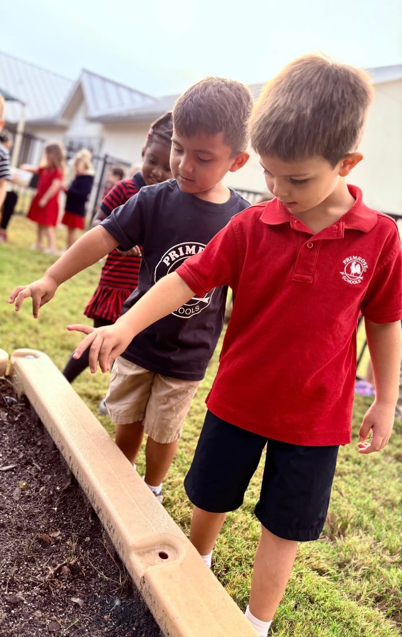 Preschoolers learning gardening concepts through hands on learning.
