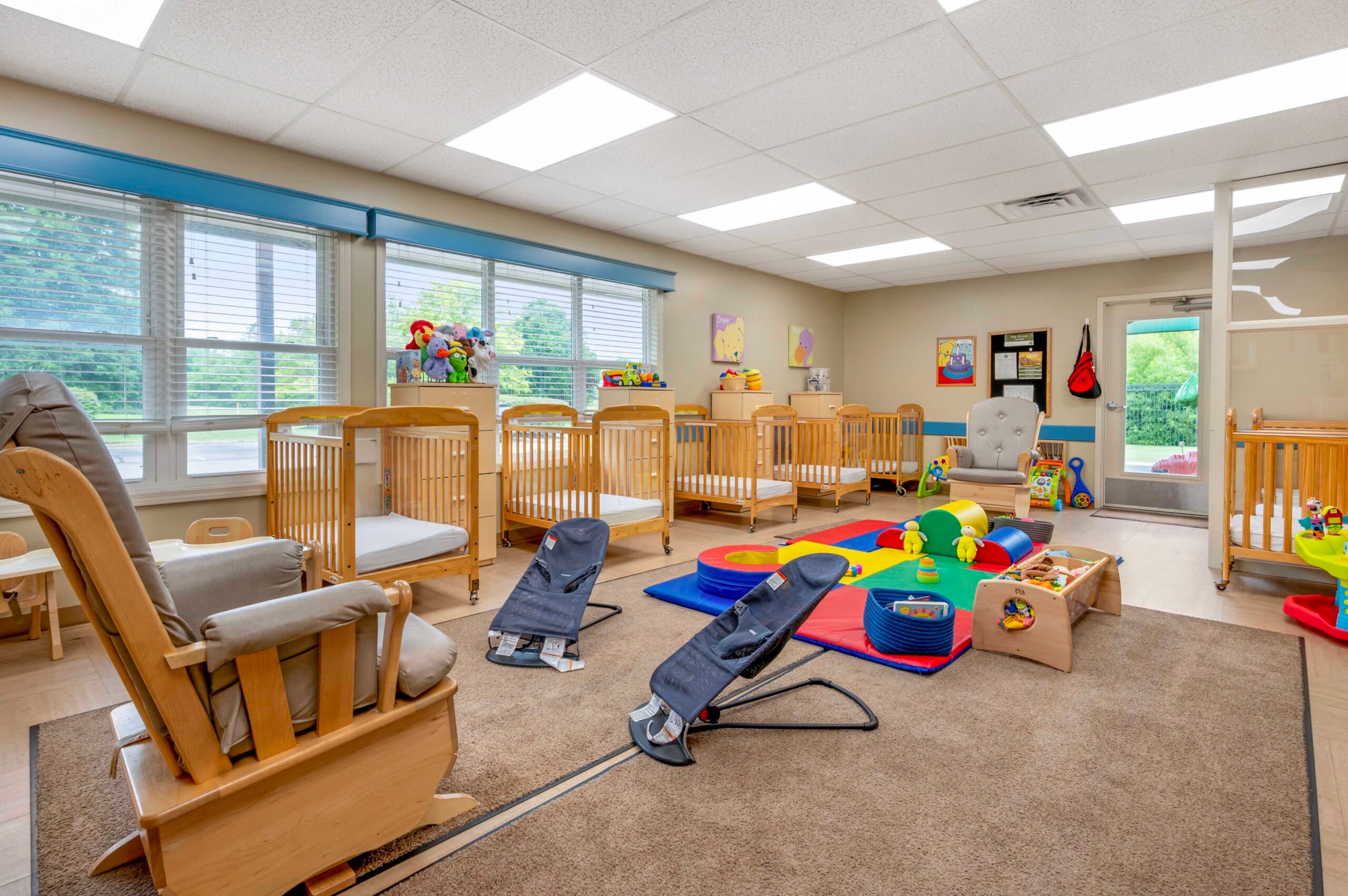 infant daycare room at Primrose School of Geist
