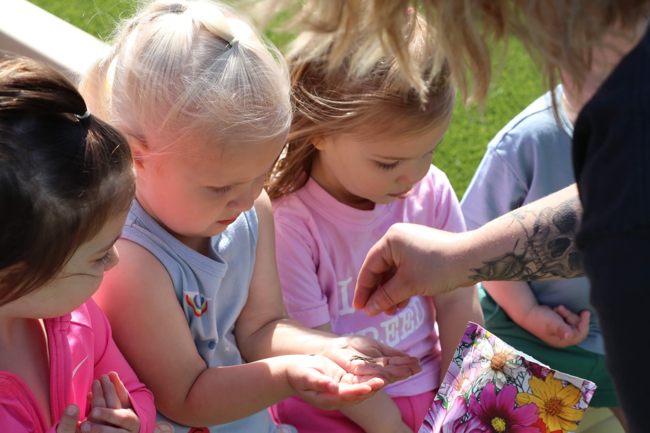 Children planting seeds