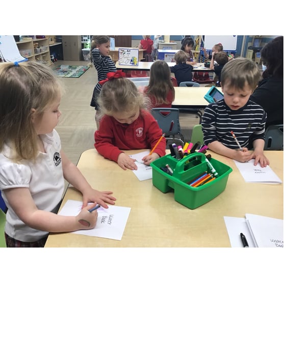 Preschool 1 Small Group Literacy Working on our water book!