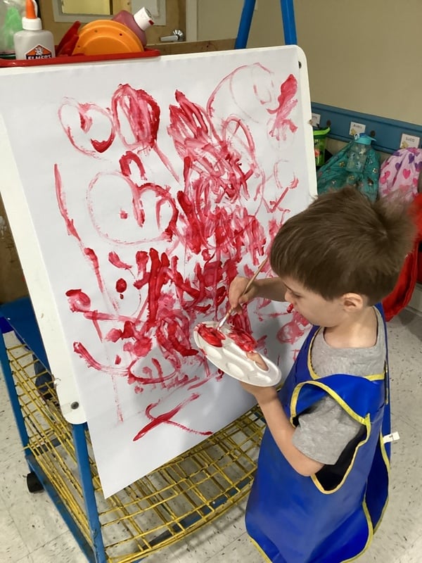 Art Easel in Preschool at Primrose Highland Village