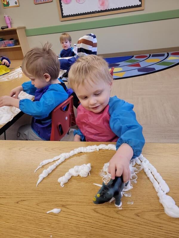 Shaving cream animal foot print
