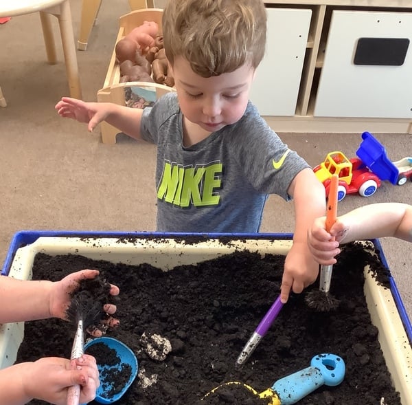 Fossil Hunting on Sensory Table 