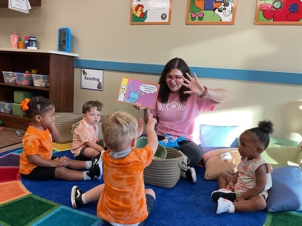 Teacher doing circle time