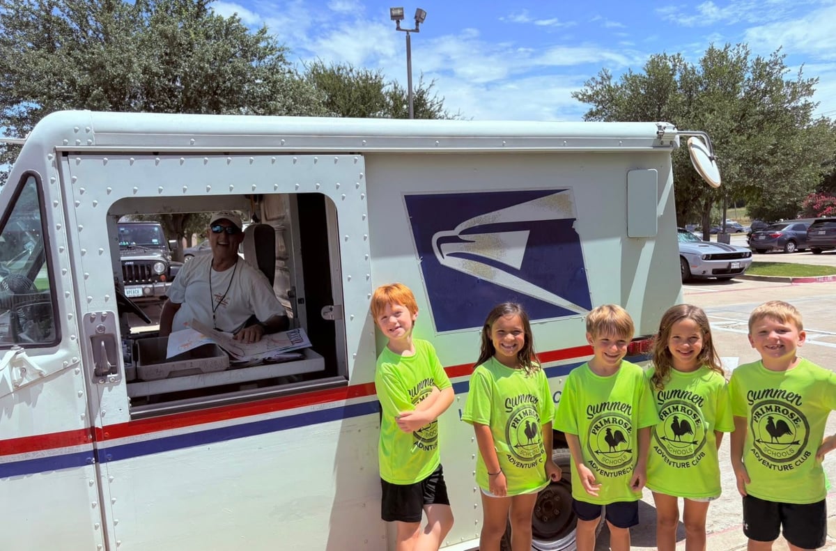 Children supporting our community helpers in Fort Worth. 