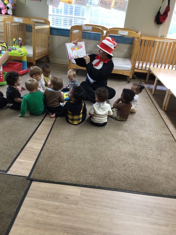 teacher reading to class- Read Across America Week 