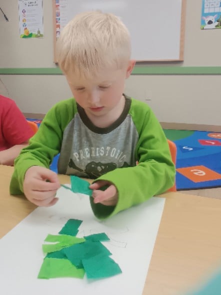Child doing an art project