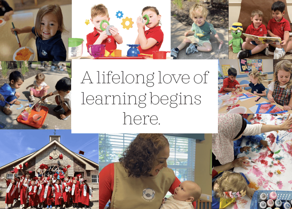 collage of children celebrating and learning in preschool settings 