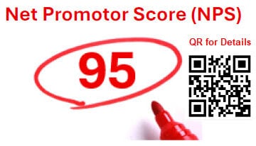Promotional flyer for Primrose School of Eagan's exceptional 95 Net Promoter Score (NPS) in early childhood education, featuring parent satisfaction testimonials, QR code for tour scheduling, and highlights of trust, care, and curriculum excellence in Eagan preschool.