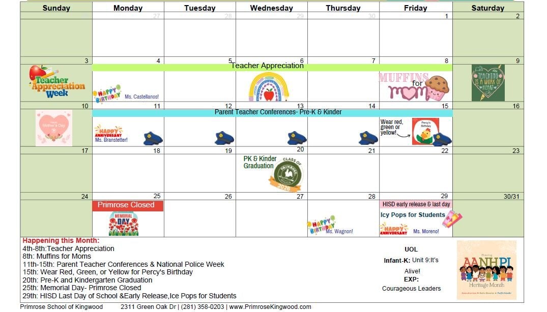 2026 May Calendar