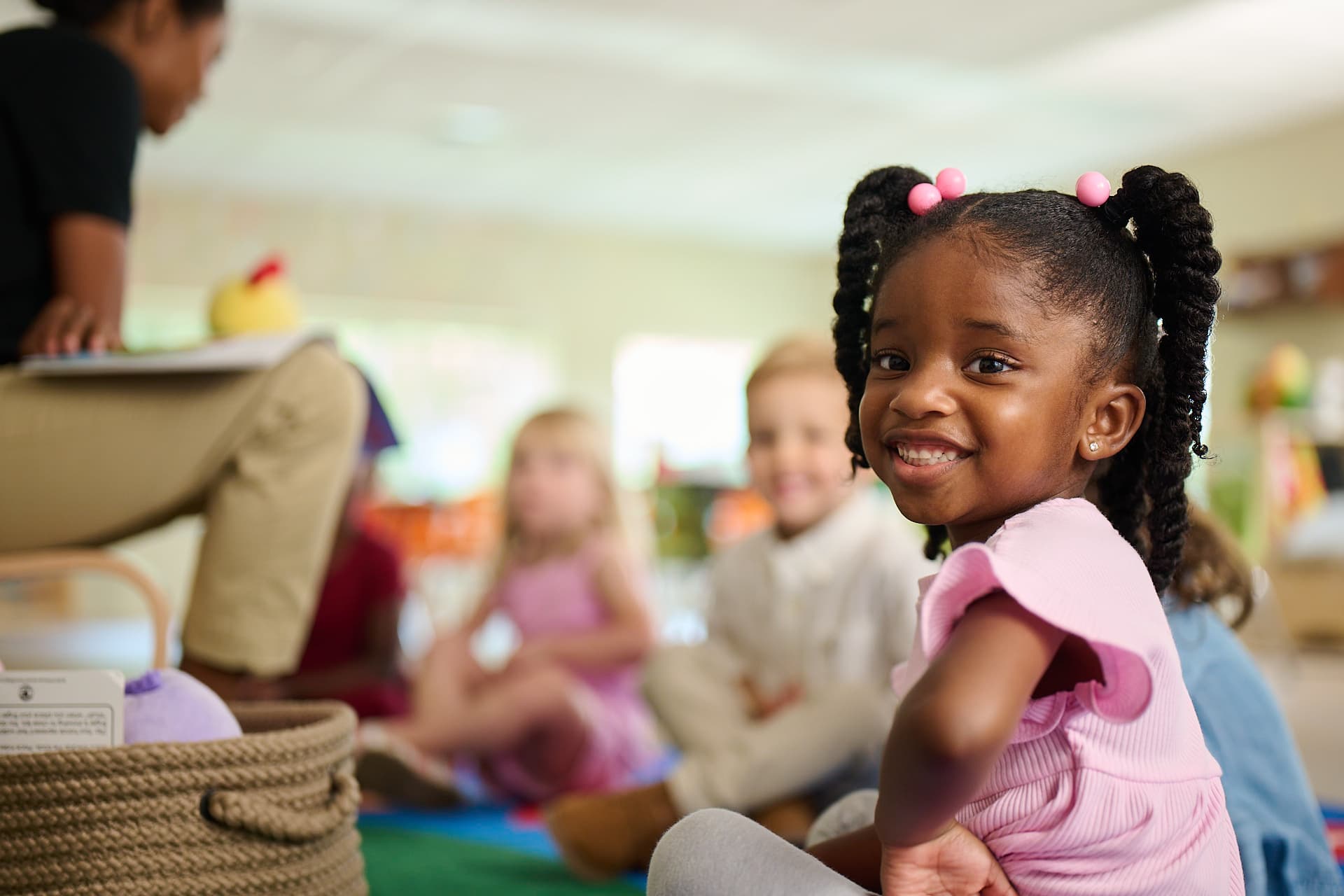 preschoolers during circle time