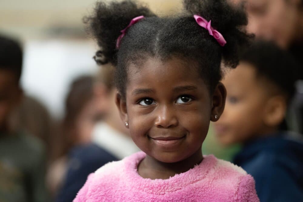 preschooler listening to teacher