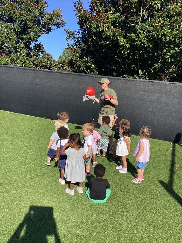 playing with a parachute
