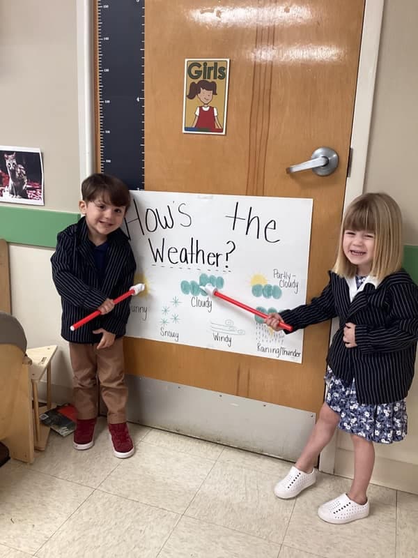preschoolers learning about weather