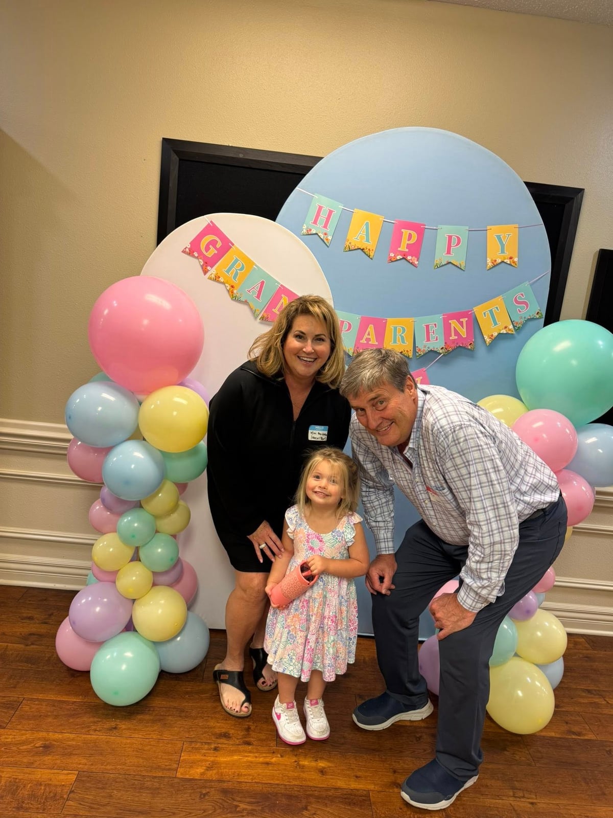 One of our students with her grandparents on Grandparents' Day.