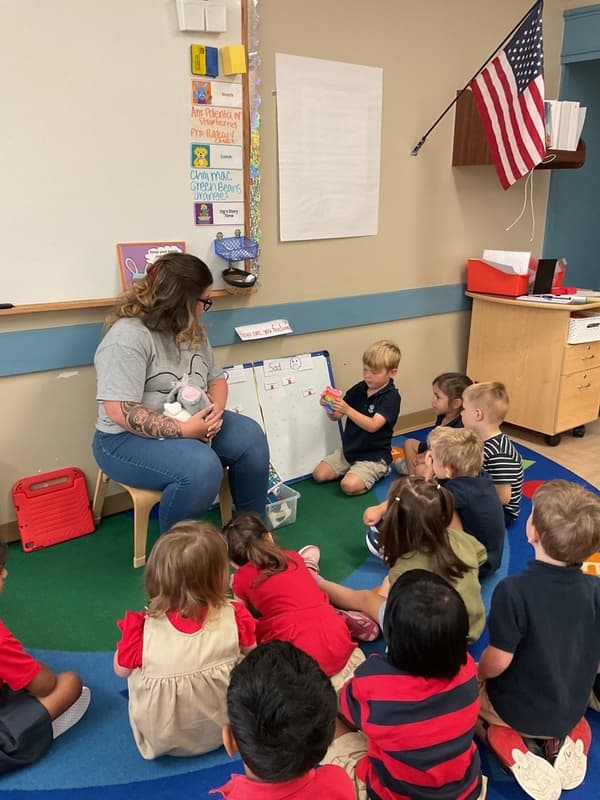 pre-k fours fives pre kindergarten learning circle time small group writing math science steam stem technology fun loving caring