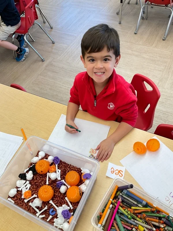 Kindergarten Sensory and practicing our words!