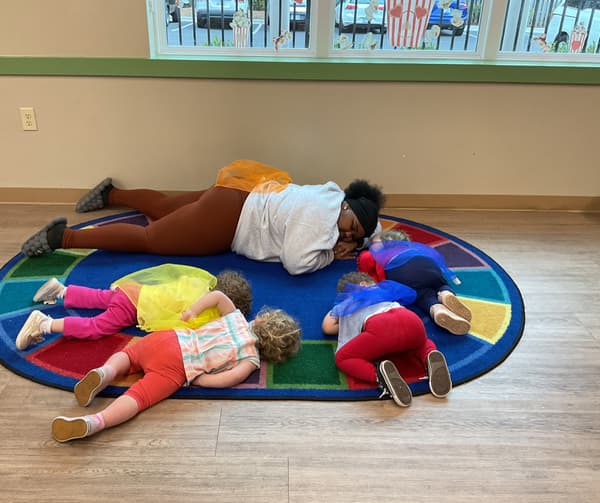 Practicing our nap with Ms. Jayla