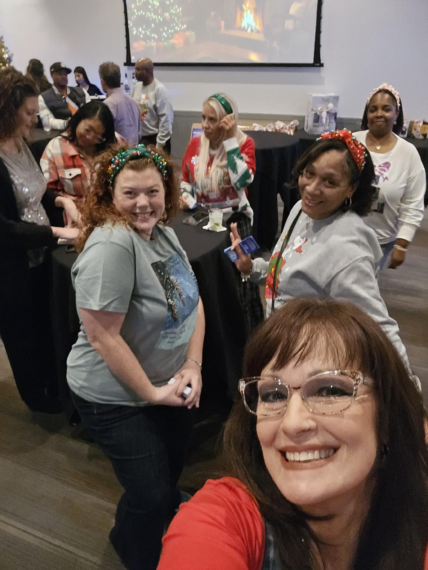 Ms. Kramer, Ms. Huston, Ms. Battle - holiday party