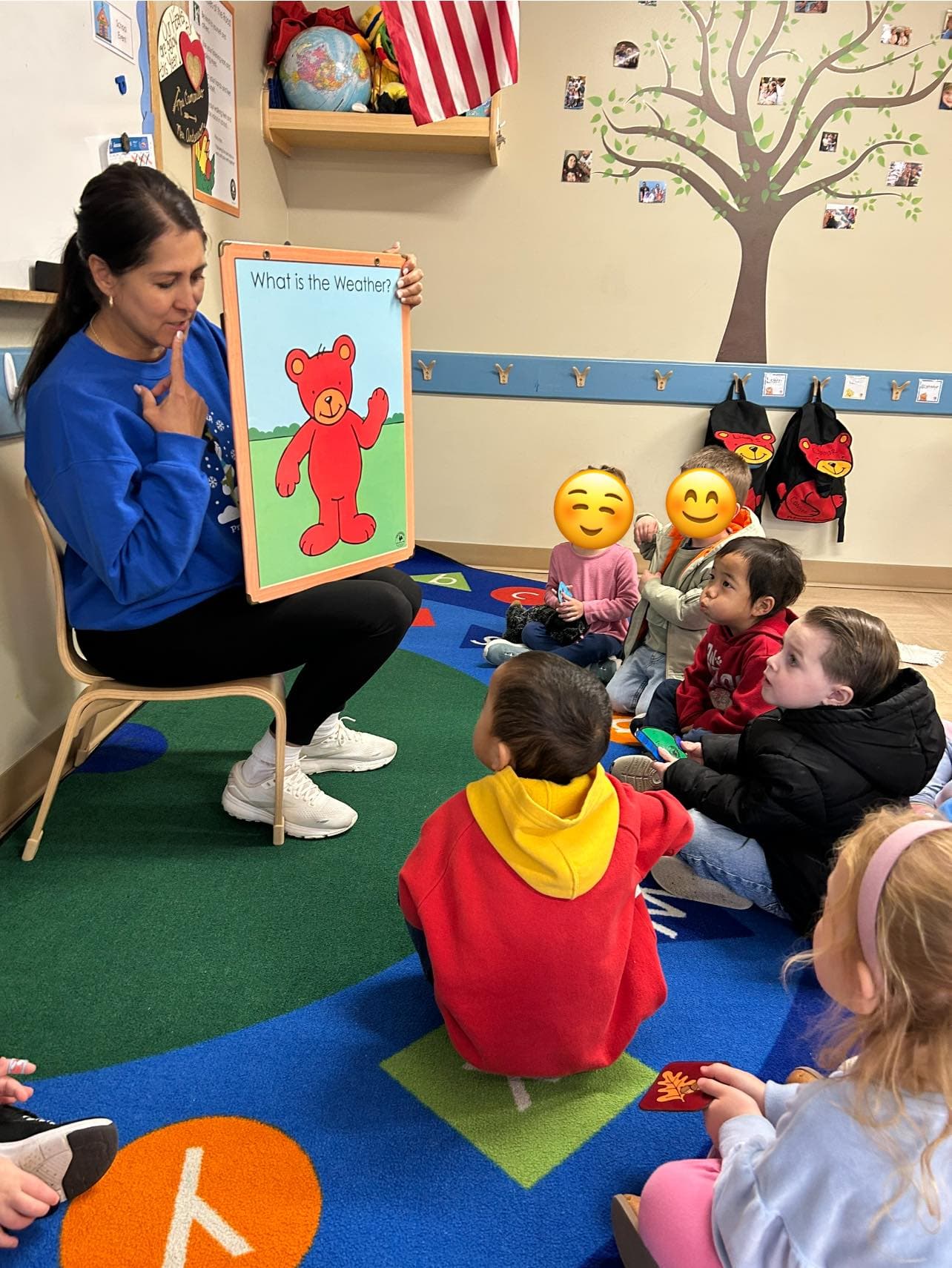 Children sitting for circle time