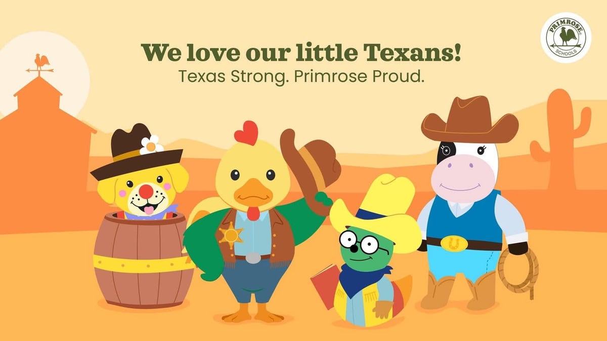 #PrimroseProud #TexasStrong #RodeoSeason #primroseschool #rodeohouston Early Learning Childcare Center #1 Early Learning School McNeill Elementary School Frost Elementary School Adolphus Elementary School Oakland Elementary School 77406 Harvest Green Long Meadow Farms Waterside Estates Pecan Grove Waterview Fieldstone Aliana Richond, Texas McCrary Meadows Texana Plantation Lakes of Bella Terra Grand Parkway Foster High School Travis High School