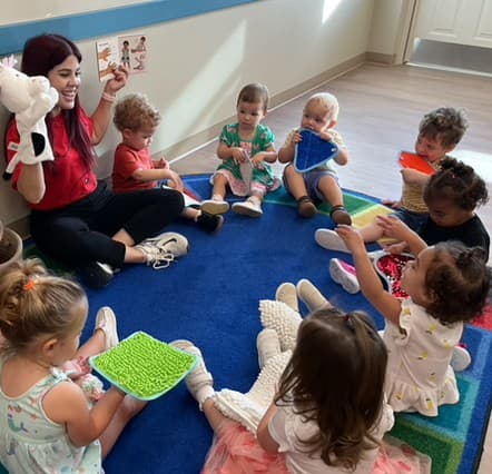 Teacher doing circle time