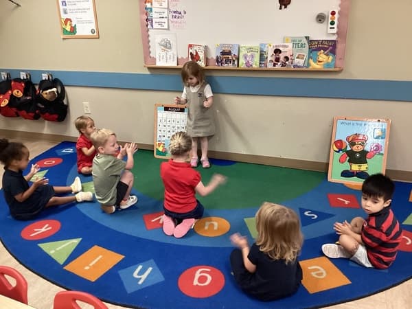 preschool threes learning circle time small group writing math science steam stem technology fun loving caring