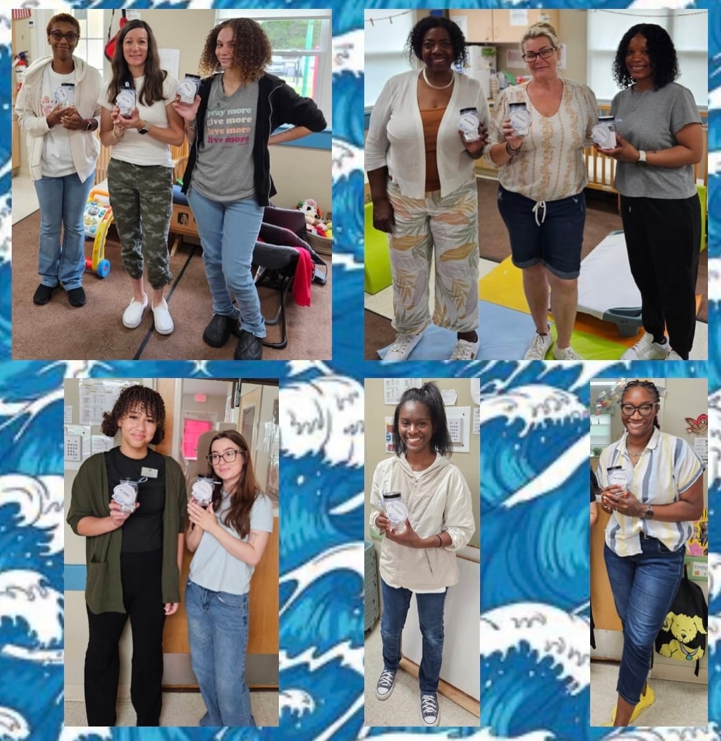 Primrose teachers enjoying snacks and treats during Teacher Appreciation Week celebration at school