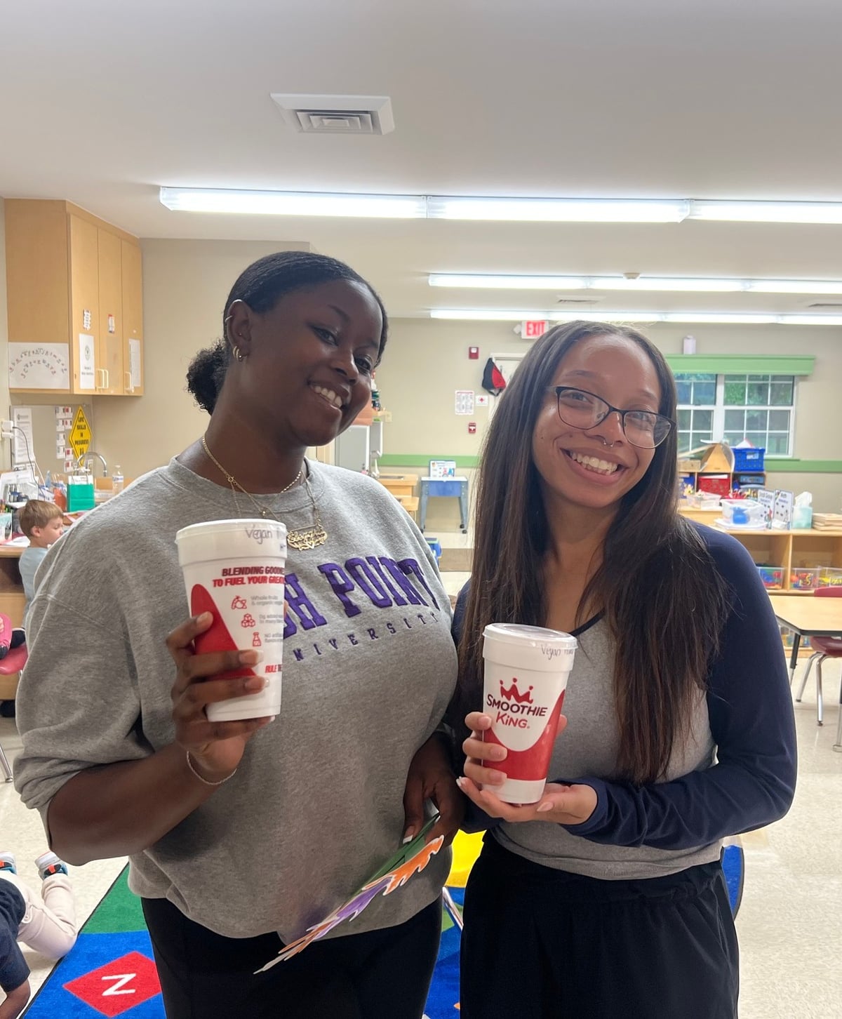 Primrose teachers enjoying snacks and treats during Teacher Appreciation Week celebration at school