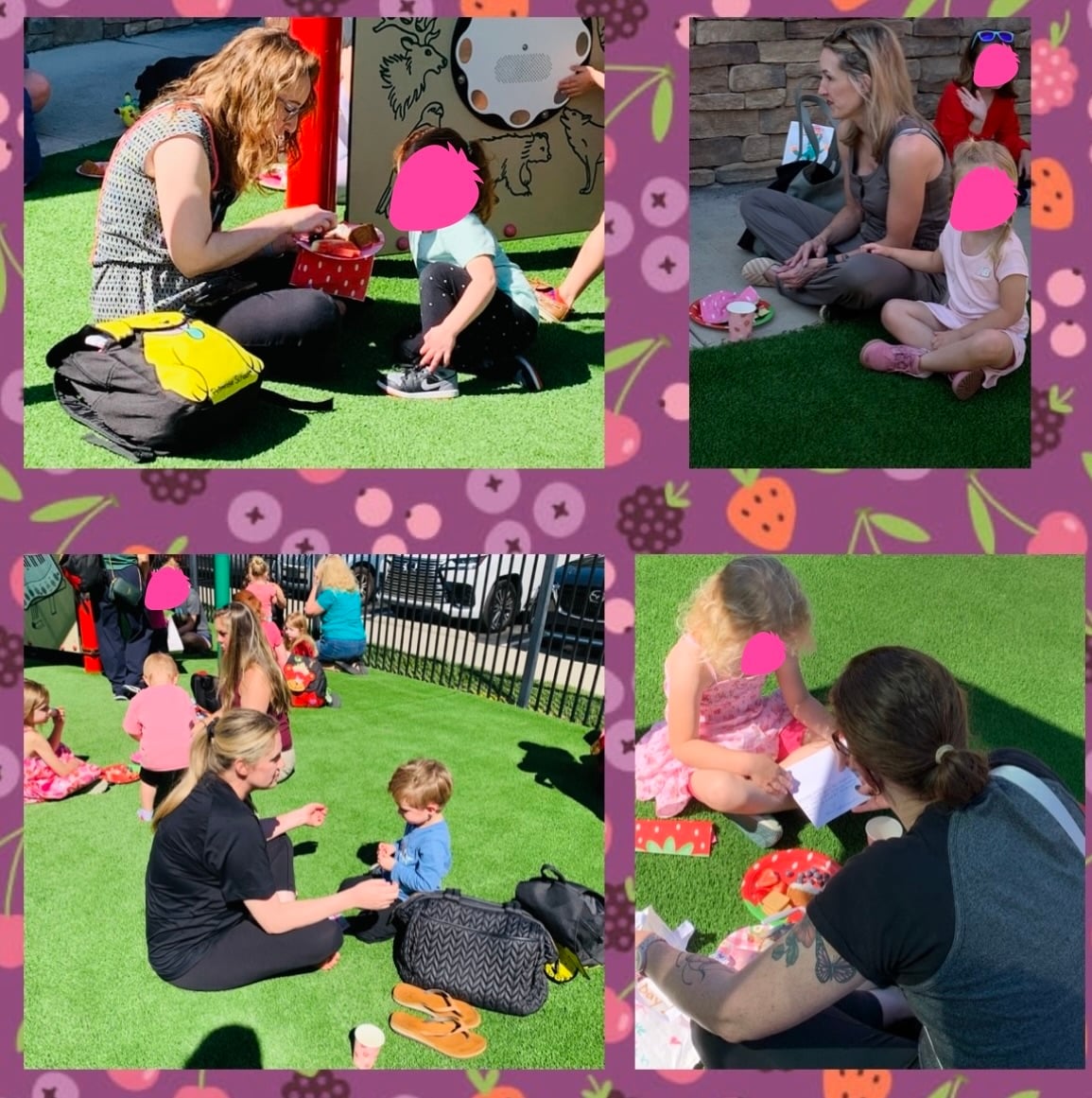 Mothers enjoying snacks and refreshments during a Mother’s Day celebration at Primrose Schools