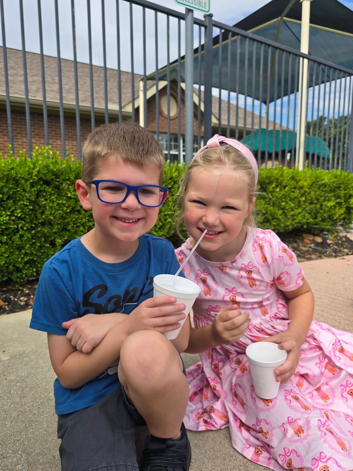 Summer Adventure Club students enjoying snow cones at Primrose School at Heritage.