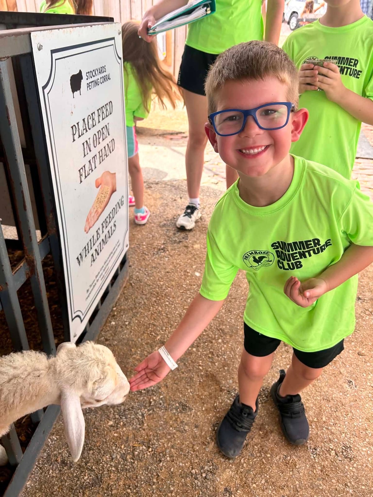 A Summer Adventure Club student on a fun field trip to visit the Fort Worth Stockyards with Primrose School at Heritage.