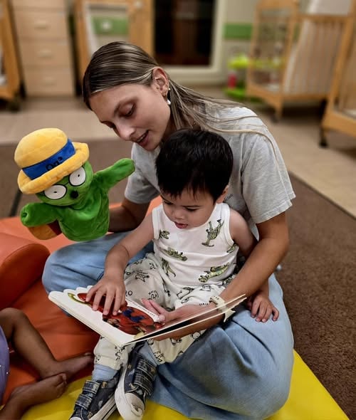 During Og’s Story Time, our infants and toddlers cuddle up with their teachers to enjoy stories, songs, and poems.