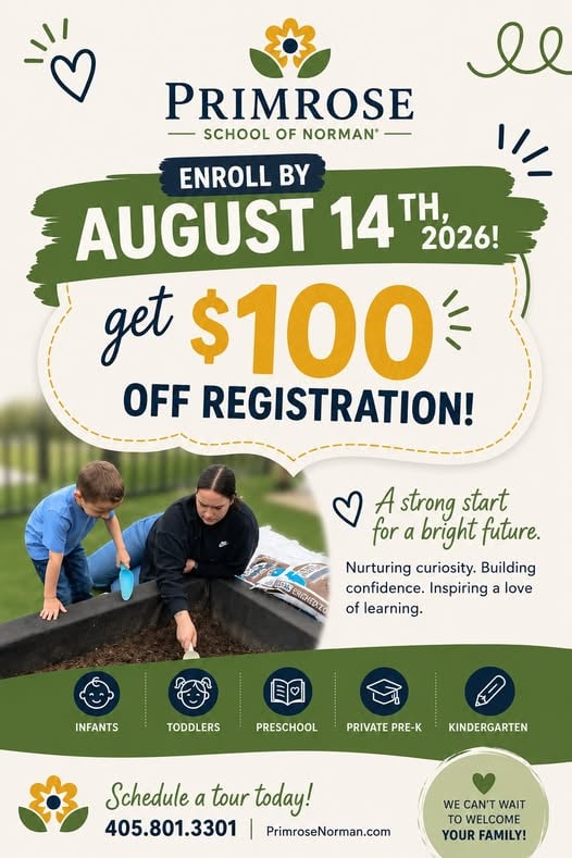 flyer with a teacher and children