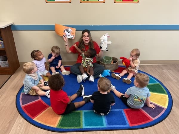 Teacher doing circle time