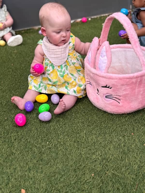 child with easter basket