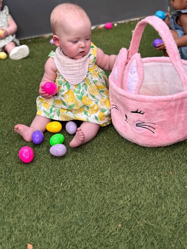 child with easter basket