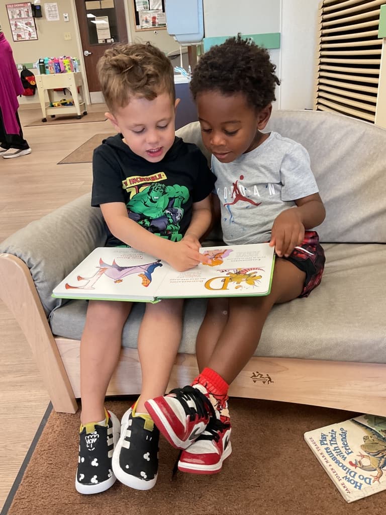 boys reading together