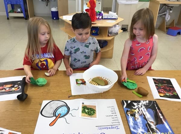 Prechool children participating a STEM project at Fort Worth childcare center