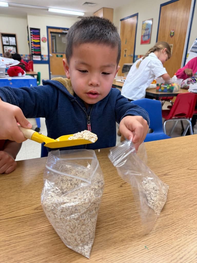 Making Reindeer Food in Pre-K