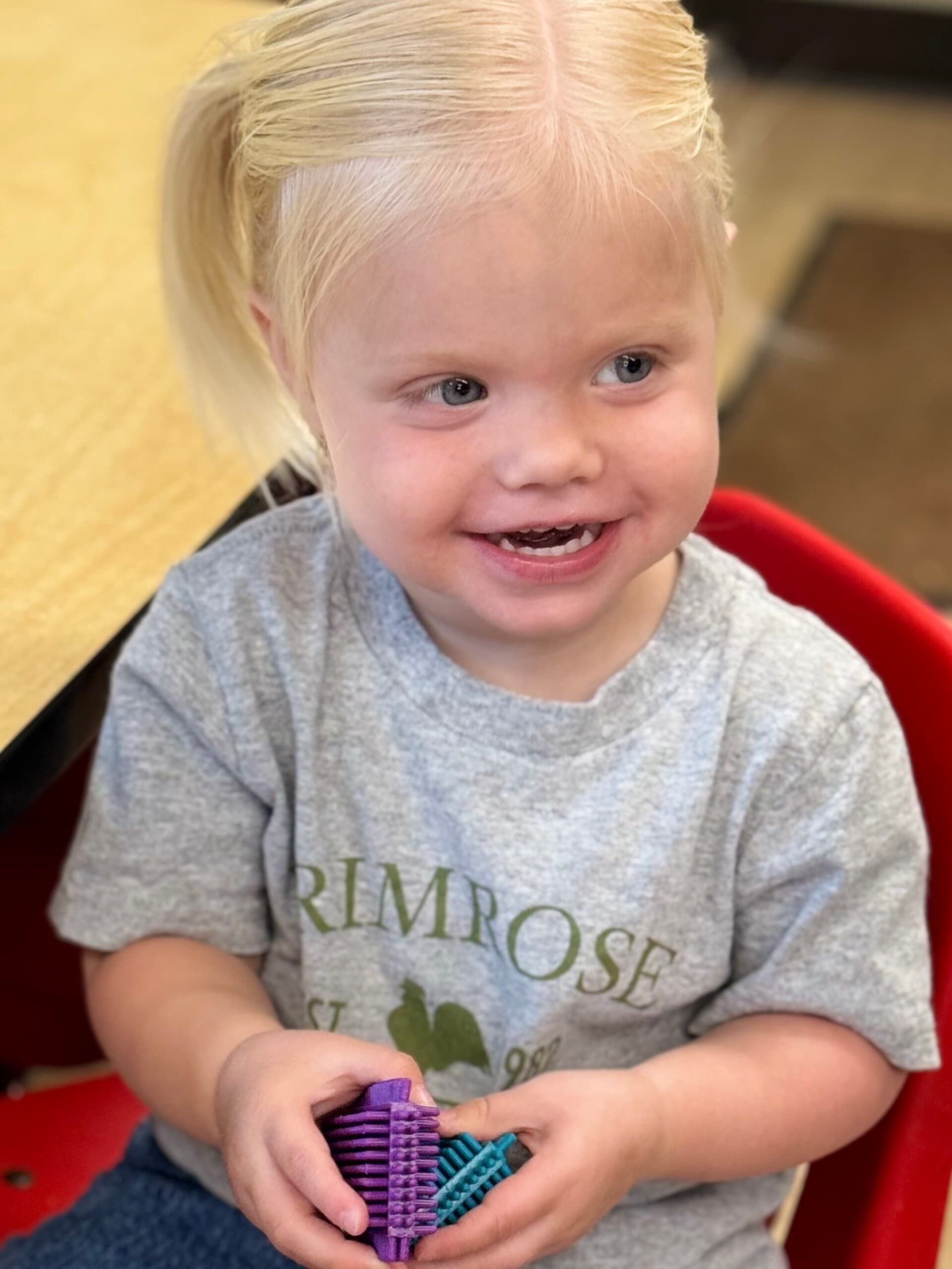 Smiling young child enjoying playtime at Primrose School of Braselton.