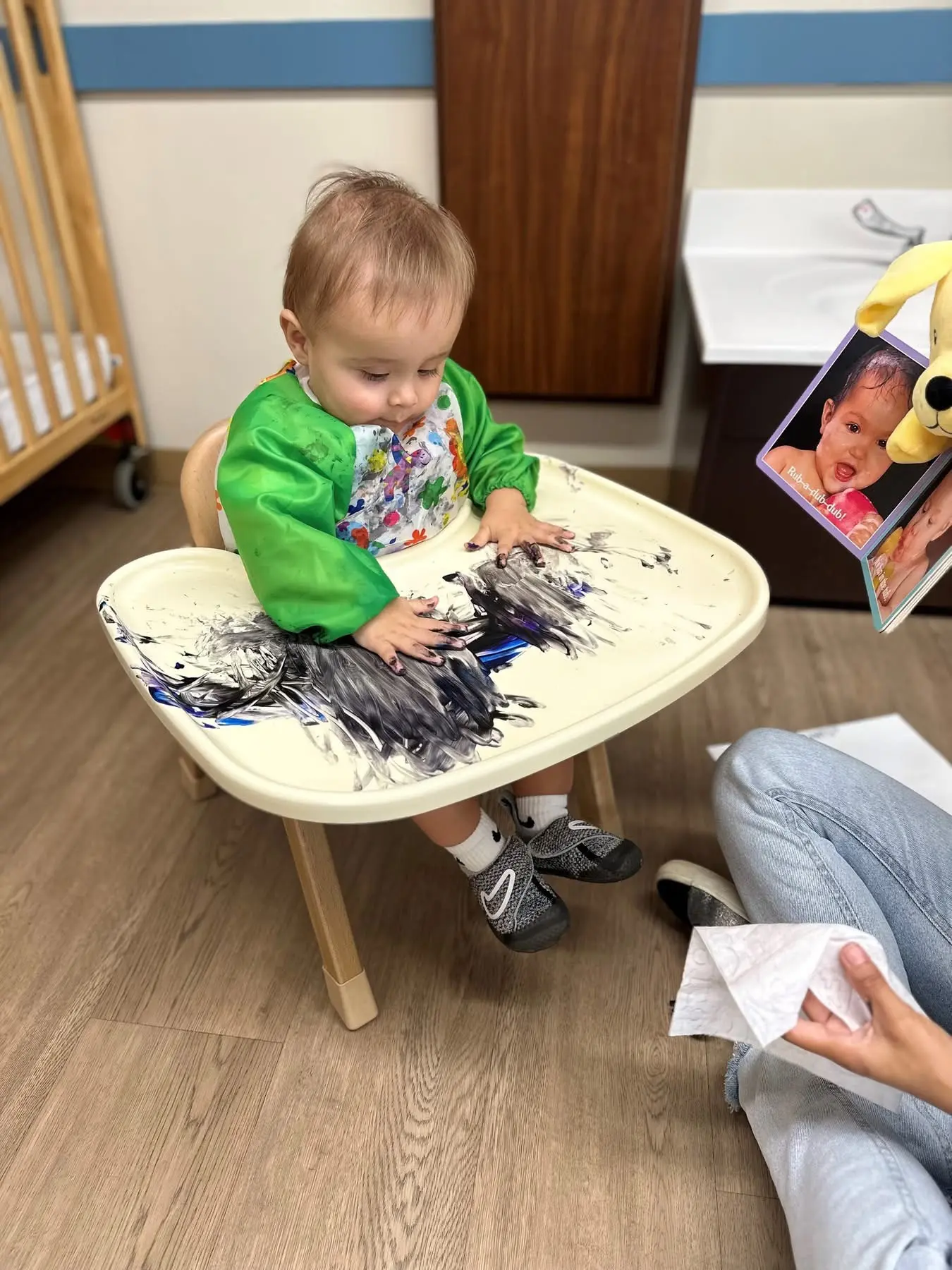 Infant finger painting