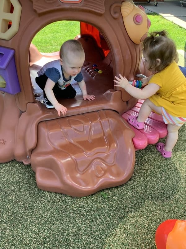 Outside with Infant B