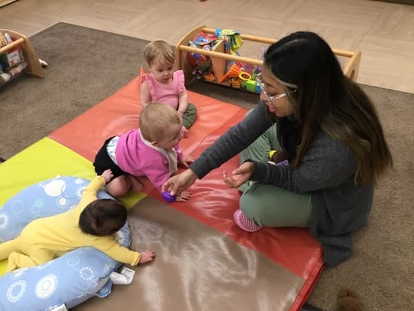 Primrose School of Cottage Grove Harmony and Hearts Music Time in Infants Classroom