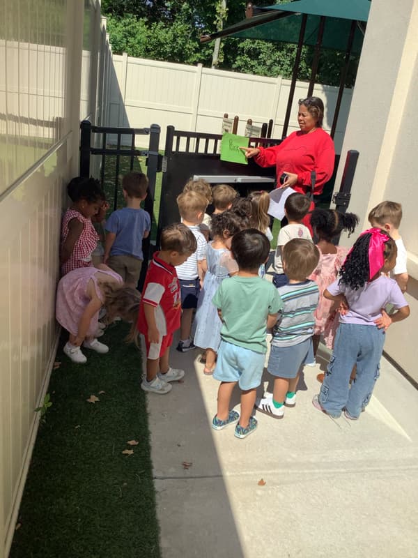 Our Pre-Kindergarten 3 students at Primrose School of Garden Oaks enjoyed a special senses walk as part of our Balanced Learning® curriculum!