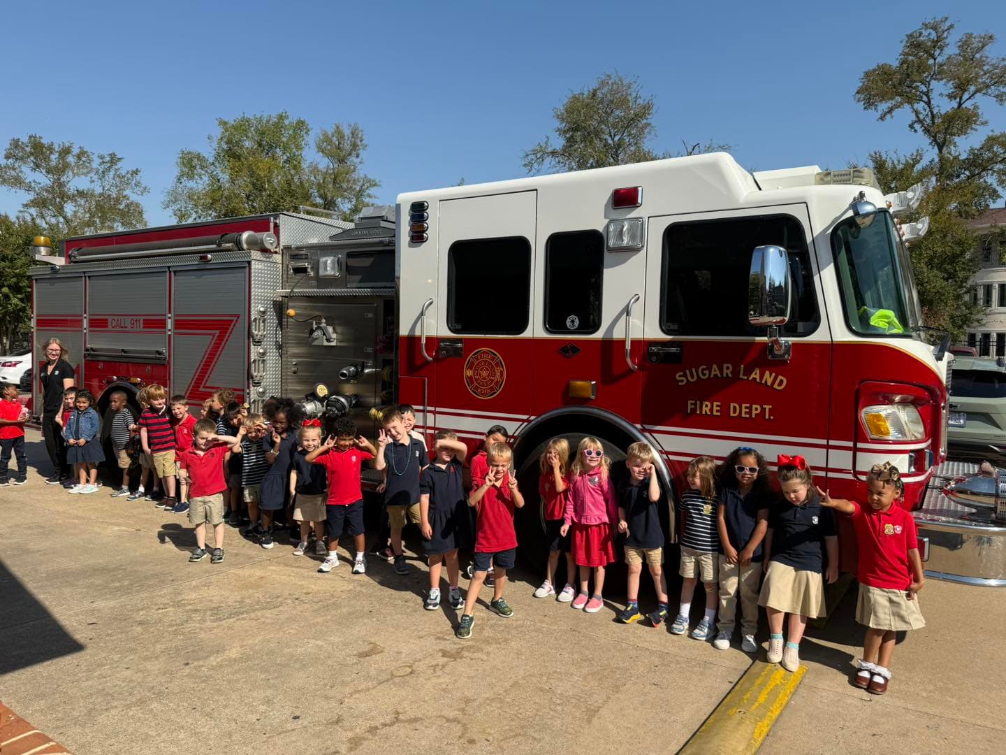 fire safety, firefighter, truck, children