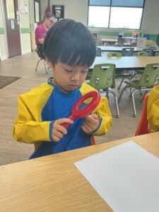 Preschool looking at hands