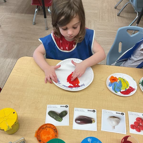fingerpainting, rainbow, healthy foods, preschool, daycare, toddler care, hands on learning, chef prepared meals